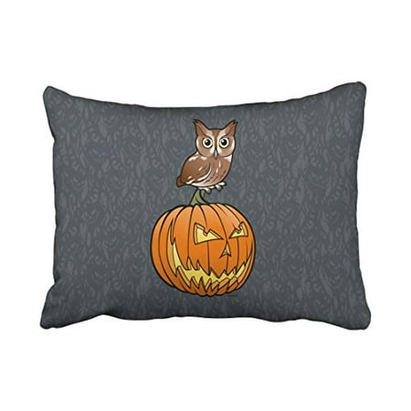 Pumpkin Stand WinHome Vintage Halloween Owl Stand On Pumpkin Paisley Print Pattern Polyester 20 x 30 Inch Rectangle Throw Pillow Covers With Hidden Zipper Home Sofa Cushion Decorative Pillowcases ()