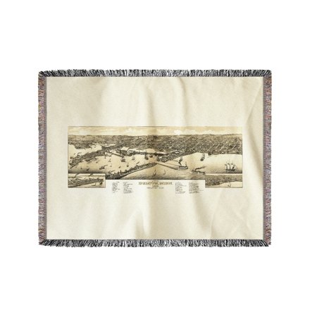 Duluth, Minnesota - Panoramic Map (60x80 Woven Chenille Yarn Blanket)