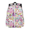 thumbnail image 2 of Disketp Peace Love and Dove Flower Power Mochila Escolar de Gran Capacidad y Peso Ligero, Mochila de Viaje Ideal para Escuela, Trabajo y Uso Diario, Cómoda y con Estilo, 2 of 8