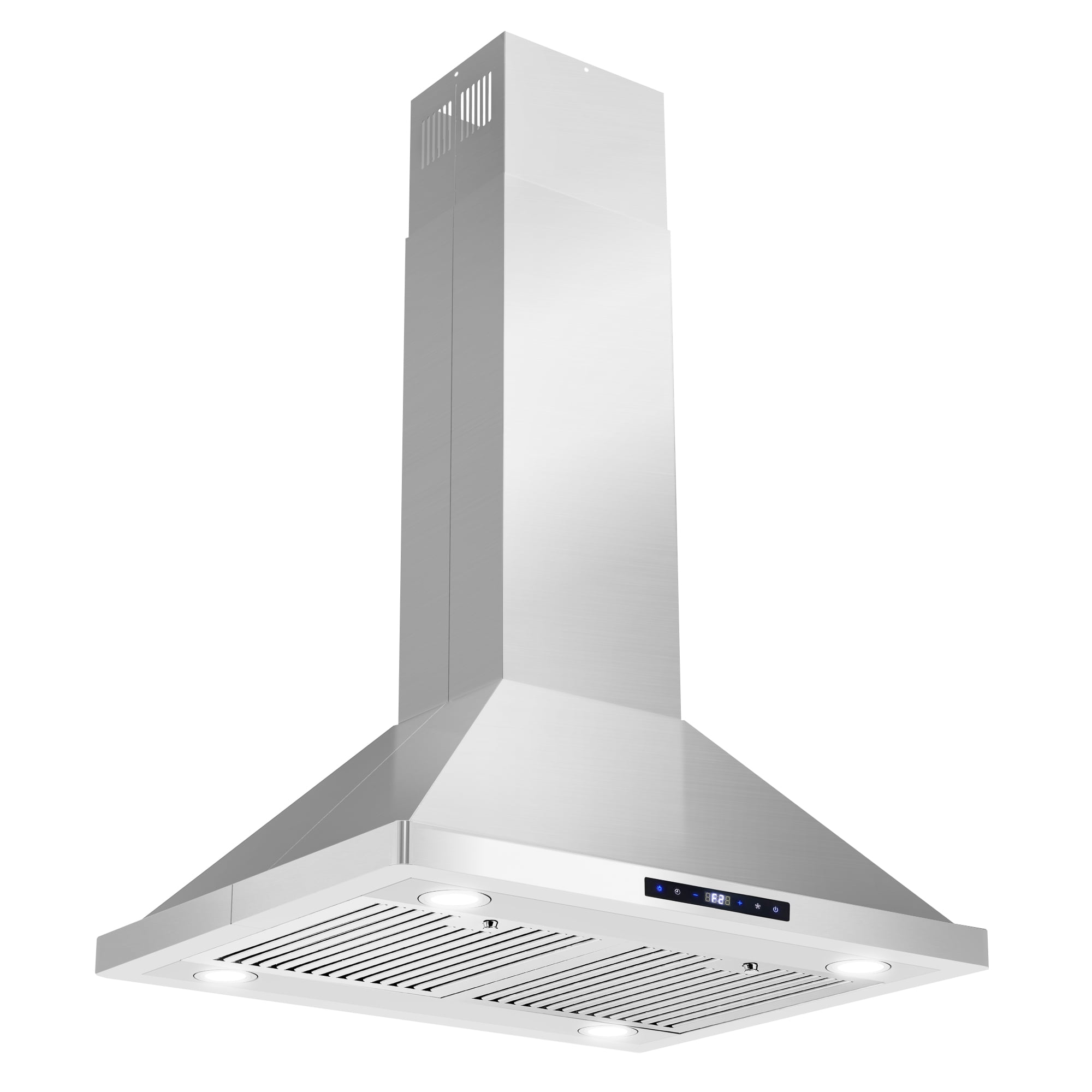 30 in. Lumin Collection Ducted Island Range Hood in Stainless Steel