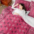 thumbnail image 4 of Homewish Retro Flower Paisley 7-Piece Twin Bedding Sets,Vintage Bohemain Geometric Bedding Comforter Set,Pink Black Sheet Sets For Men Women,Microfiber Bedroom Decor Reversible, 4 of 8