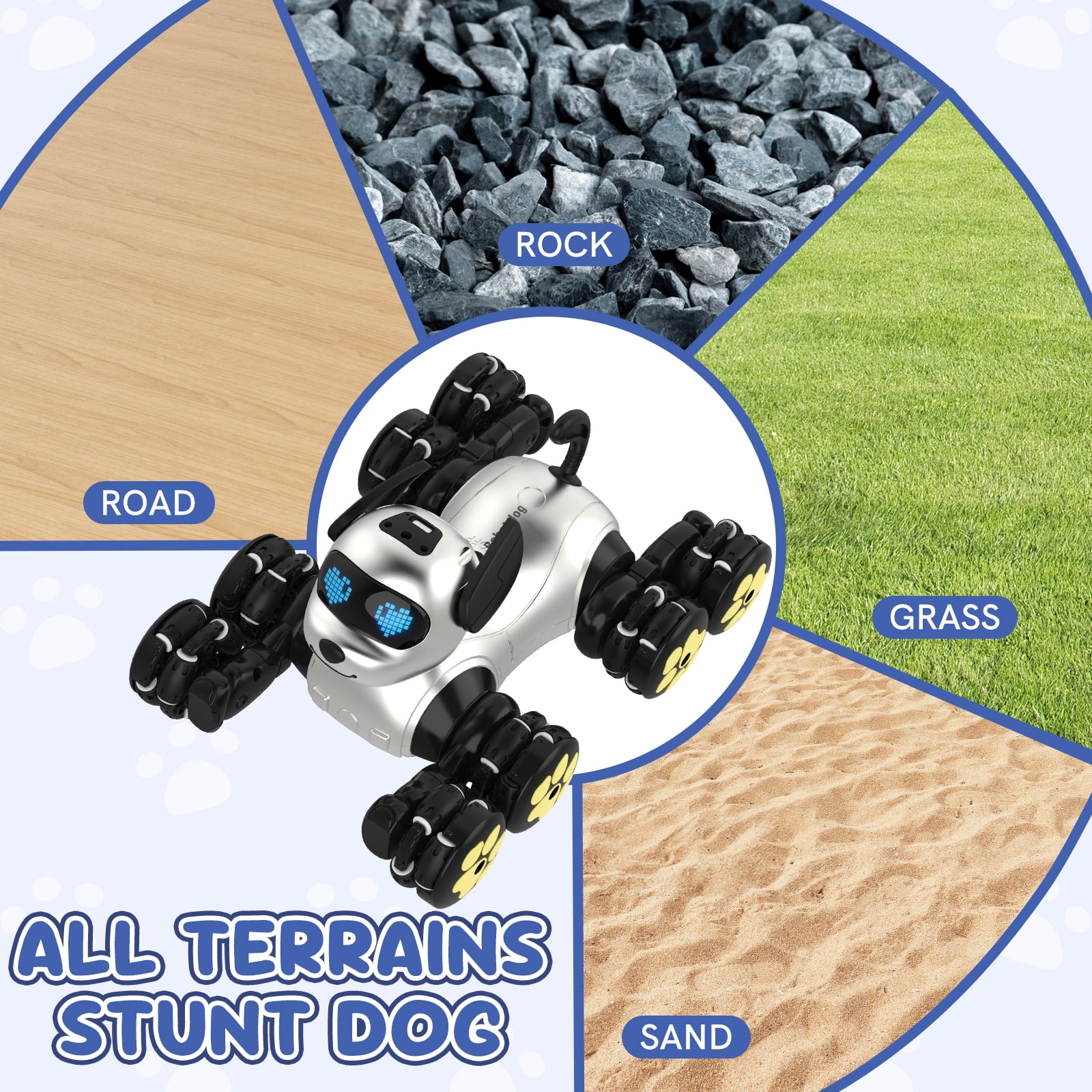 Robot Dog Interactive Toys : Remote Control Electronic Kitty Pets - Robotic Can Dancing Touch Program or Kids Age 3-10 Christmas/Birthday Surprise Gifts (Blue)
