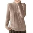 thumbnail image 2 of BVOFAR Cable Knit Sweater for Women Warm Mock Neck Long Sleeve Tops Casual Texture Solid Color Jumpers Fall Winter Travel Pullover, 2 of 3