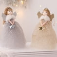 thumbnail image 5 of Angel Christmas Tree Topper,Silver Gold Artificial Christmas Tree Top Decoration Plush Angel Xmas Tree Topper Ornaments for for Home Wedding Birthday Indoor/Outdoor Thanksgiving Christmas Party Decor, 5 of 6