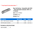 thumbnail image 2 of Rear Coil Spring - Compatible with 2003 - 2006 Mitsubishi Outlander AWD 2.4L 4-Cylinder 2004 2005, 2 of 2