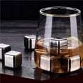 thumbnail image 4 of Billuyoard Cubos de hielo de acero inoxidable Piedras de enfriamiento reutilizables Whisky Wine Keep Cold Drink Kits de equipo de elaboración de vino No.2 Billuyoard HA024613-02, 4 of 6