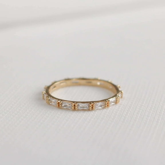 Jewelerix Handmade Jewelry 3 CT Baguette Cut Ring 14K Gold Moissanite Diamond Engagement Ring Birthday Gift Ring