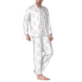 thumbnail image 2 of Fotbe Heart Rabbit Pattern Long Sleeve Pajama Set for Men,Sleepwear Set,2-piece Loungewear Set,Soft PJs Comfy Nightwear with Pockets-Large, 2 of 7