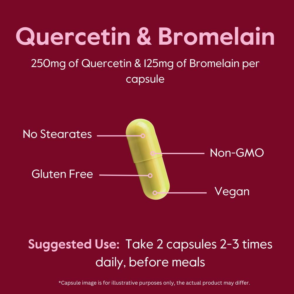 BESTVITE Quercetin with Bromelain 500mg/250mg (120 Vegetarian Capsules) - No Stearates - Vegan - Non GMO - Gluten Free