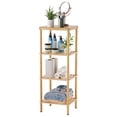 thumbnail image 2 of Bamboo Bathroom Shelf, 4-Tier Bathroom Storage Shelf, Multifunctional Storage Rack for Living Room Bedroom Kitchen, Space Saver, 2 of 8