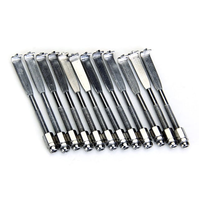 24 piezas de banjo cromado, piezas de banjo, ganchos y tuercas de 2 1/4 pulgadas, plata