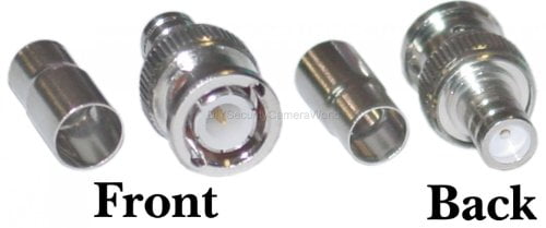 RG59 2pc Coax Coaxial BNC Crimp On Male Connector Plug Ends CCTV 100 Pack Lot