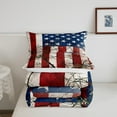 thumbnail image 3 of American Flag Comforter Set Stars and Stripes Full Bed Comforter Set, Wooden Branches Rustic Decor Duvet Set Retro Grunge USA Flag Bedding Set for Teens Youth Bedroom,1 Comforter 2 Pillowcases, 3 of 6