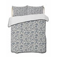 thumbnail image 2 of Light Blue Floral Full Size Down Alternative Comforter,Lightweight Comforter Quilt Bedding Set with Pillow Shams Rustic Vintage Flowers Botanical Spring All Seasons Bed Comforter Duvet Insert 78"x90", 2 of 7