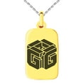 thumbnail image 1 of Stainless Steel Letter G Initial 3D Cube Box Monogram Engraved Small Rectangle Dog Tag Charm Pendant Necklace, 1 of 1