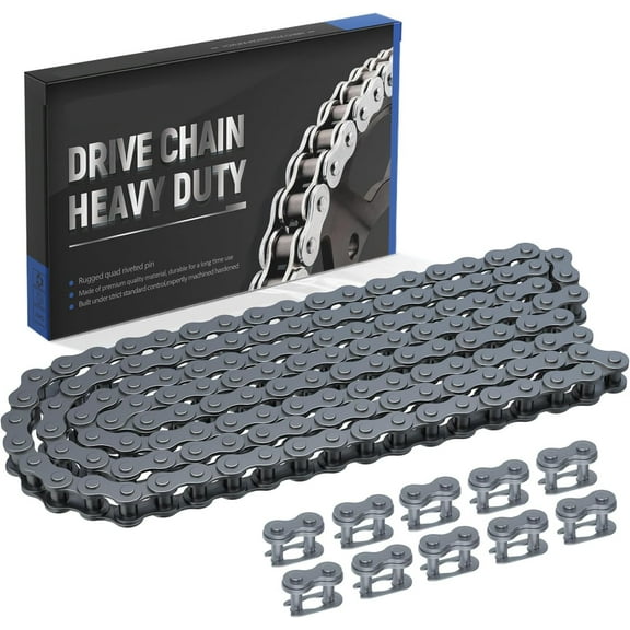 #35 Roller Chain Fit for Mini Bike Coleman CT100U CC100X Baja Doodle Bug Dirt Bug Racer DB30 Motovox MBX10 MBX11 MMB80 Predator 79cc 97cc 100cc Engine Powersports Components 140 Links Drive Chain