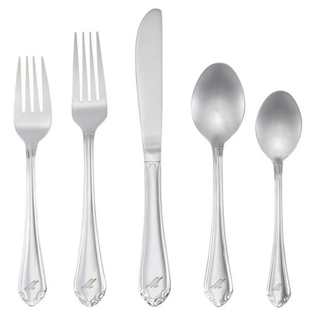 RiverRidge 46-Piece Monogrammed Flatware, Royalty Pattern