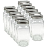 Half Gallon Glass Jar with Lid by Ashland - Storage Container for Cookies - Baked Goods or Decorations - Bulk 12 Pack