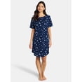 thumbnail image 3 of Lissome Women's Hacci Sleep Shirts with Short Sleeves, 2-Pack, Sizes S-4X, 3 of 7