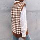 thumbnail image 5 of Suéter de punto multicolor con cuello en V para mujer Moda casual Chaleco sin mangas Chaqueta Abrigo Tops Fridja  gh7393, 5 of 8