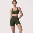 thumbnail image 2 of Women's High Waist Compression Biker Shorts with Sculpting Seam Detail and Stretch Fit Fabric - Large, Olive Green, 2 of 7