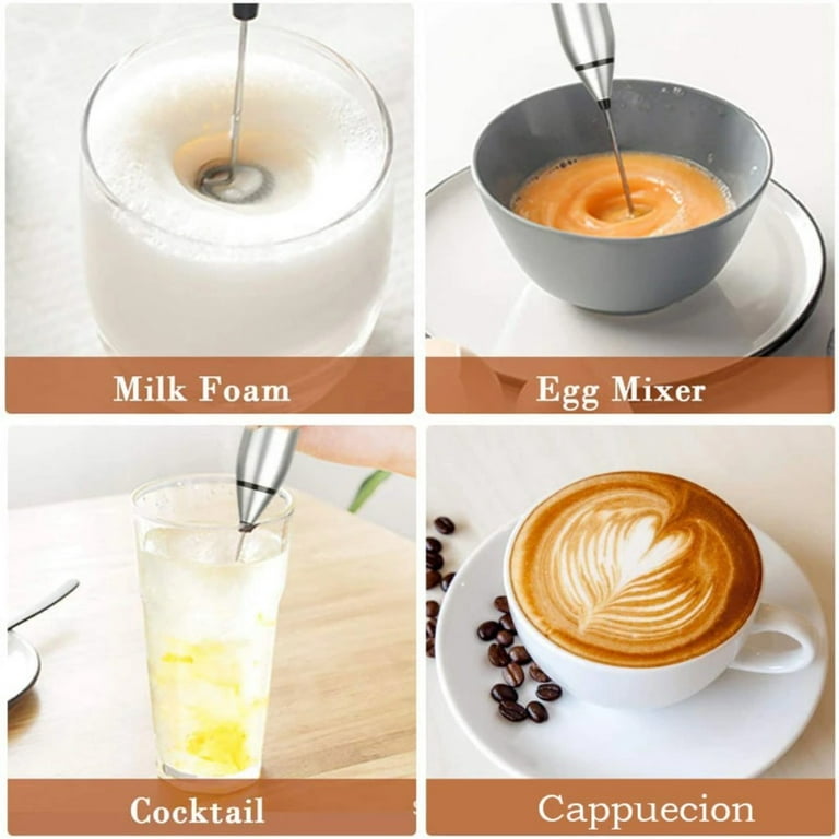 Coffee Cream Mixer Mini Electrical Wireless Handheld Blender Milk Frothers  Coffee Maker SILVER