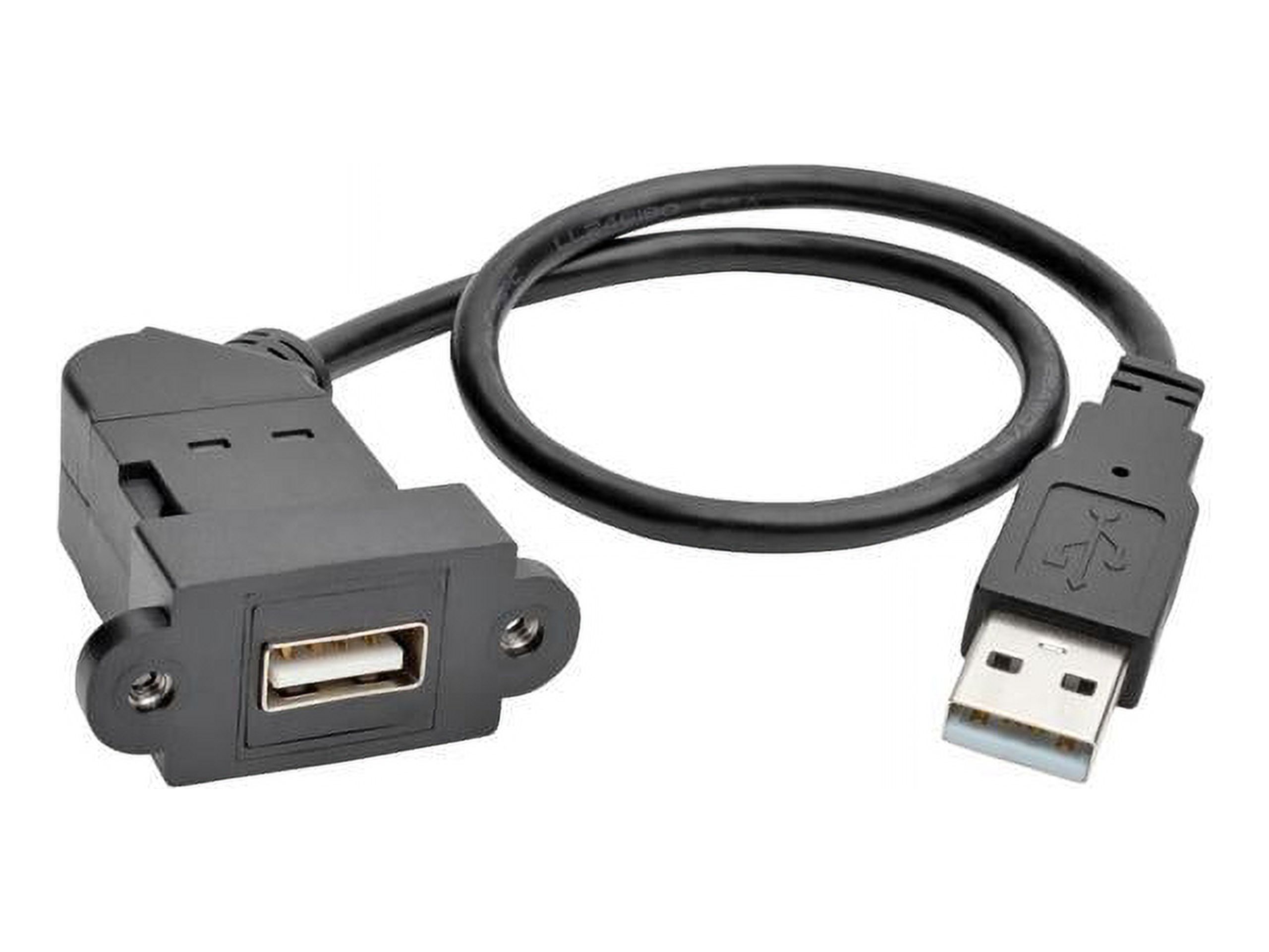 Tripp Lite USB 2.0 Keystone Panel Mount Extension Coupler Cable (M/F) Angled 1ft (U024-001-KPA-BK) - image 2 of 5