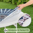 thumbnail image 5 of Stretch Round Tablecloth Bohemian Floral Design, Elastic Hem for 38"-42" Tables, 44" Spill Resistant for Indoor Outdoor Use, 5 of 7