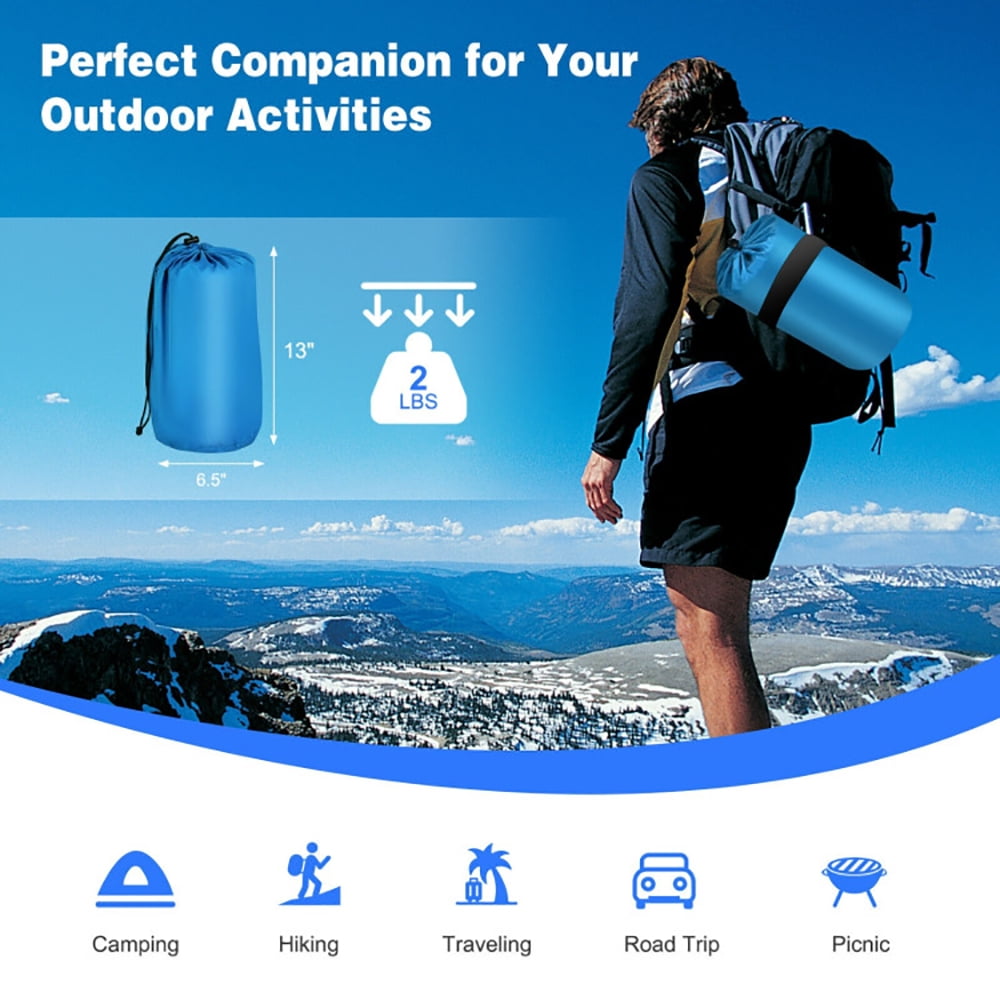 Topcobe Inflatable Sleeping Pad with Carrying Bag, Outdoor Portable Camping Bed for Travel, Blue