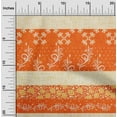thumbnail image 2 of oneOone Silk Tabby Orange Fabric Asian Block Craft Projects Decor Fabric Printed By The Yard 42 Inch Wide, 2 of 4