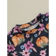 thumbnail image 5 of LMLYSoH Kids Girls Dress Halloween Clothes Flower Pumpkin Print Crew Neck Short Sleeve Dress Tassel Casual Princess Dress, 5 of 8