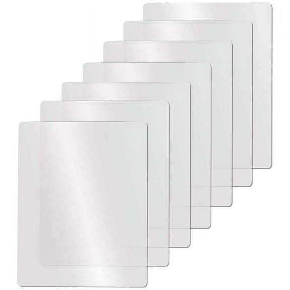 Trjgtas Clear Flexible Plastic Cutting Board Mats Set, Frosted Clear Kitchen Cutting Board Clear Mats 17.5 x 12 Inches, Set of 7