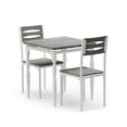 thumbnail image 1 of 3 Piece Dining Table Set for 2, 27" Kitchen Table Set with Spiral Leg, Wooden Square Kitchen Table & Chairs, Space Saving Breakfast Table for Kitchen, 1 of 7