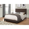 thumbnail image 2 of Benzara Fabric Upholstered Queen Size Platform Bed with Nail Head Trim-Color:Brown, 2 of 2