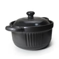 thumbnail image 3 of Casserole Clay Pot Heat-resistant Premium Ceramic Bowls Lid Cooking Soup Black White (Black 60oz), 3 of 9