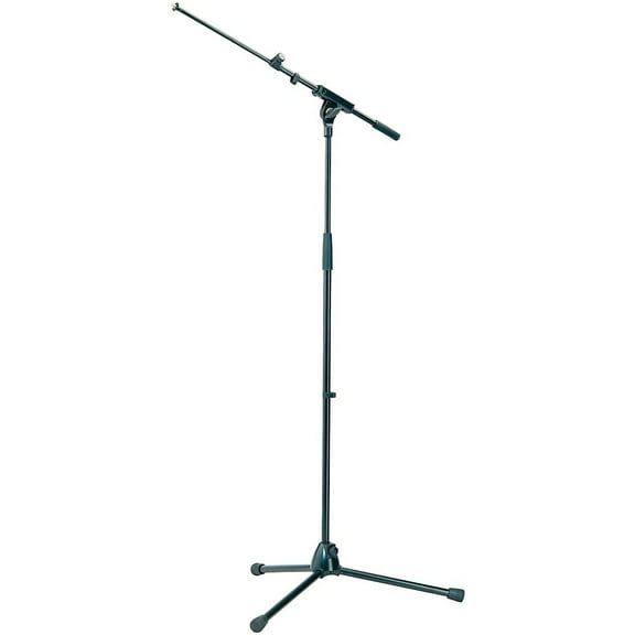 K&M 21075 Microphone Stand with Telescopic Boom Arm, 39.76-67.71" Height, Black