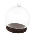 thumbnail image 3 of AMLESO Display Dome Valentine's Day Decoration Jewelry Display Glass Dome with Base dark brown base, 3 of 8
