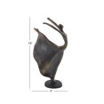thumbnail image 3 of 7" x 13" Brass Polystone Dancer Sculpture, by DecMode, 3 of 9