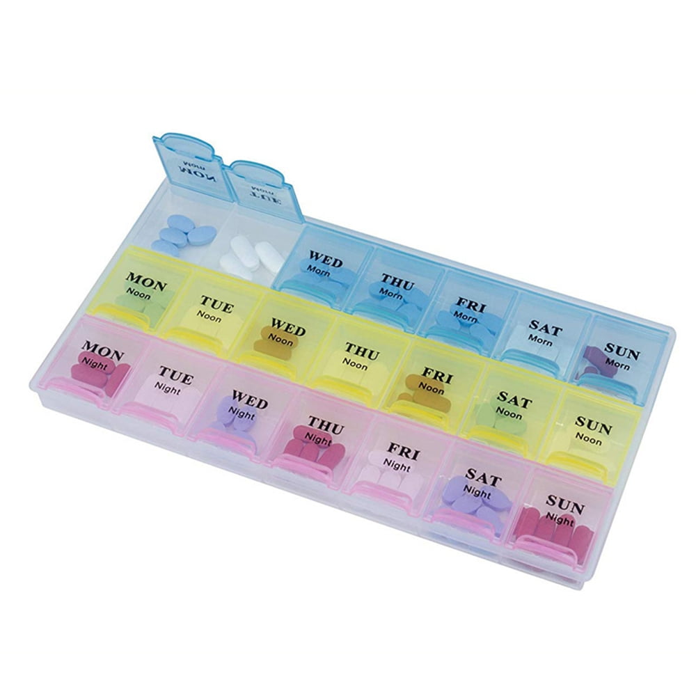 LEERUI Weekly Pill Organizer, 3TimesaDay, 1 Pill Organizer, Compact