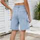 thumbnail image 2 of Las mujeres Y2K cintura alta 6 bolsillos pantalones cortos verano Jorts Casual lavado herramientas pantalones vaqueros pantalones cortos, 2 of 7