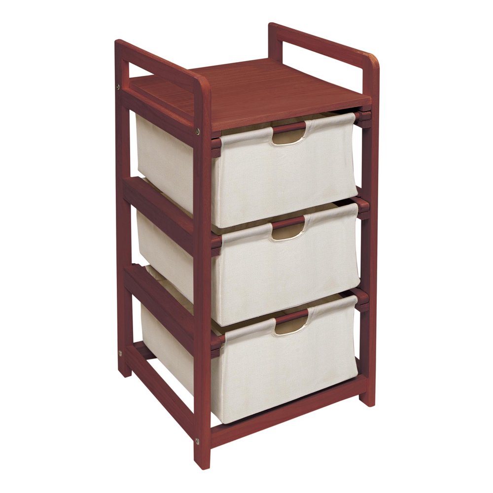 Cherry Three Drawer Hamper/Storage Unit