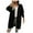 Black, variant on Kogui Women 2025 Fall Outfits Open Front Long Sleeve Hooded Knit Cardigan Sweaters Color Block Outwear Coats (Khaki,S)