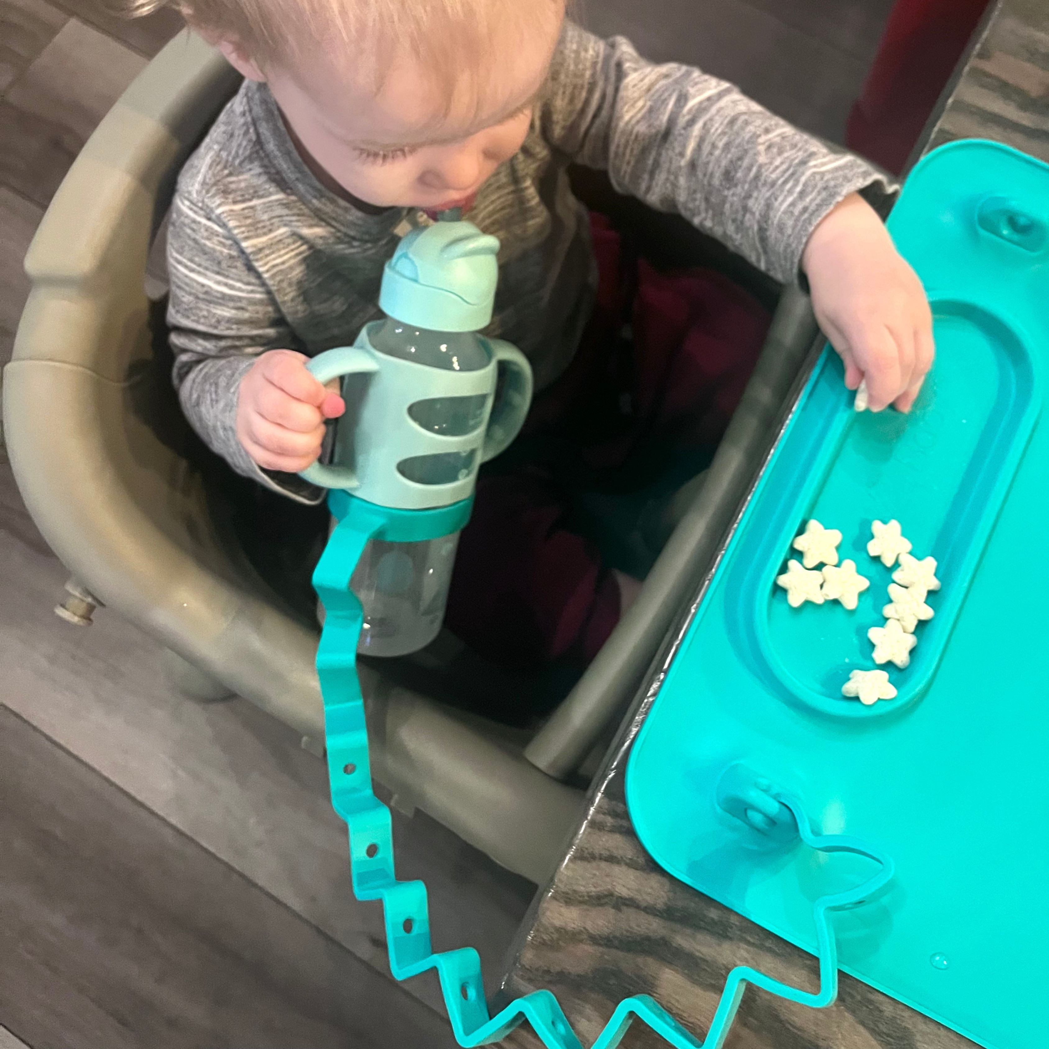 Busy Baby Food-Grade Silicone, BPA-Free Sippy Cup and Bottle Bungee Strap, Spearmint