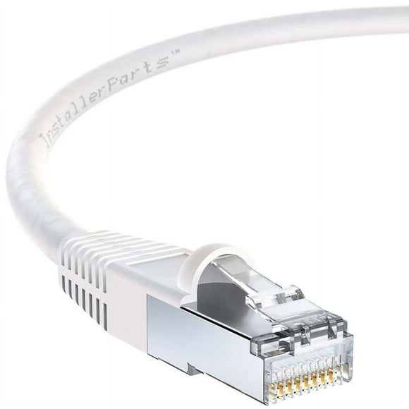 InstallerParts (10 Pack) Ethernet Cable CAT6 Cable Shielded (SSTP/SFTP) Booted 2 FT - White - Professional Series - 10Gigabit/Sec Network/High Speed Internet Cable, 550MHZ