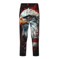 thumbnail image 2 of Gukieu USA Bald Eagle Print Youth Home Trousers, Elastic Waistband with Pockets for Home and Outing, Suitable for Children Aged 5-16-Small, 2 of 6