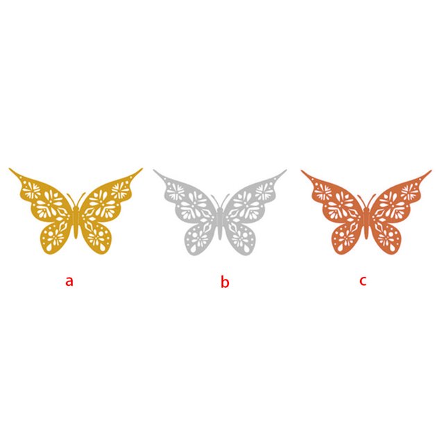 DIY Wall Stickers Hollow Insect Fridge Wall Stickers Hollow Insect Decals Sticking Paperboard Stickers for Home Decor, LK04-Rose Gold