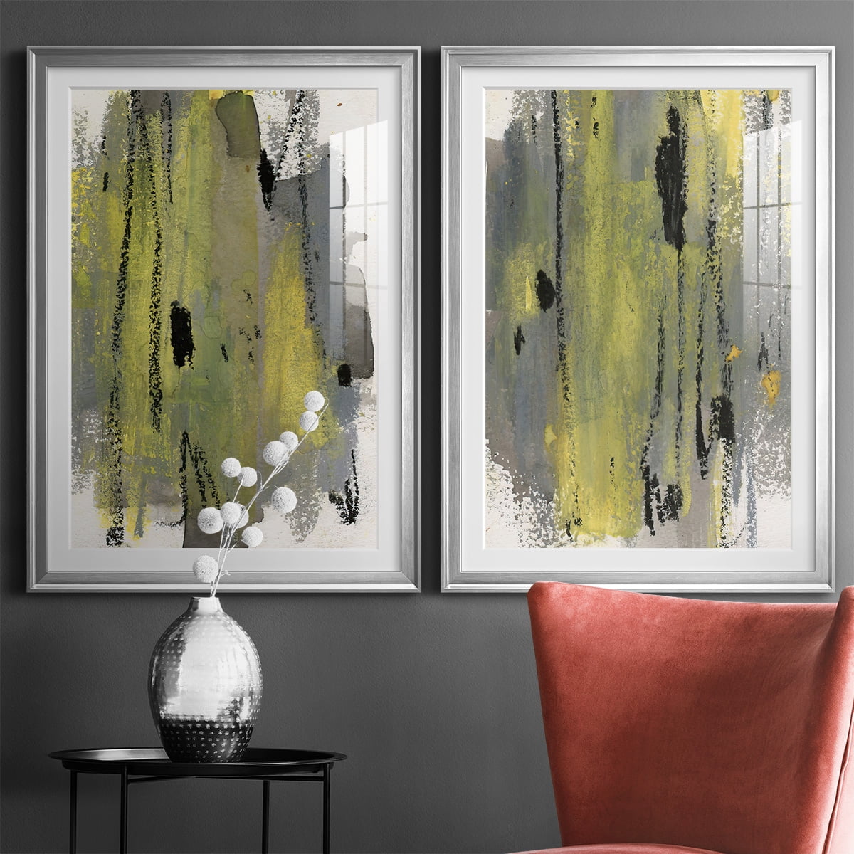 Wexford Home Loft Pastel I Premium Framed Print, 30.5" x 42.5" - Ready to Hang, Silver (Set of 2)
