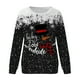 thumbnail image 3 of Sudadera con capucha de Manga larga Gibobby Cuello redondo Estampado de nieve navideños Negro L, 3 of 4