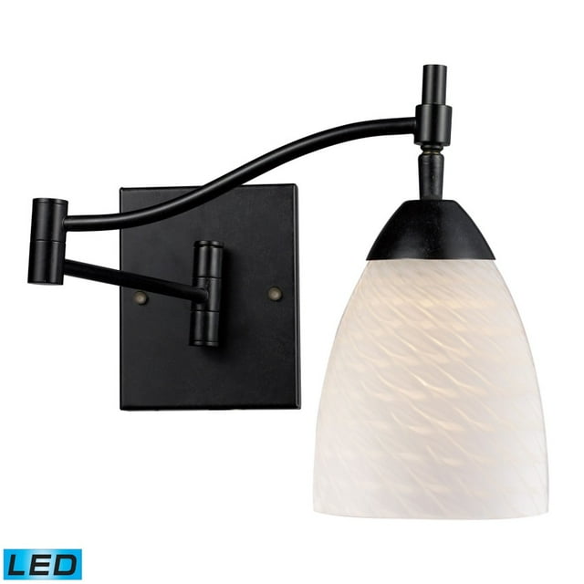 ElkGroup International Celina 1-Light Swingarm Sconce In Dark Rust And White Swirl Glass - LED