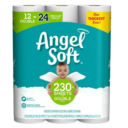 Angel Soft Toilet Paper, 12 Double Rolls